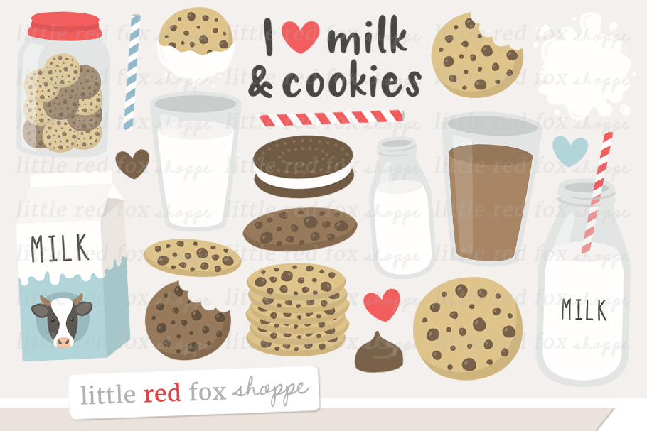 Milk & Cookies Clipart