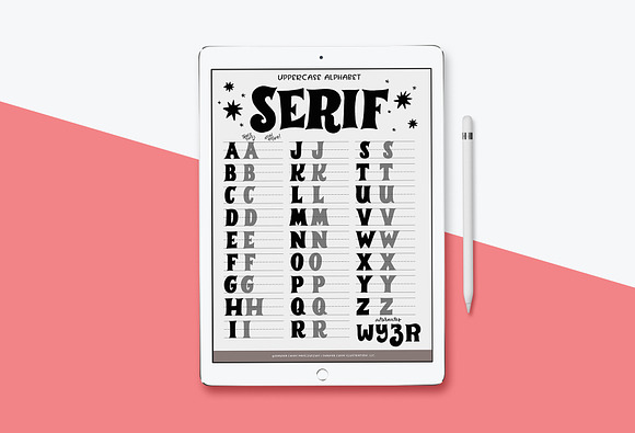 Serif Lettering Worksheet in Add-Ons - product preview 1