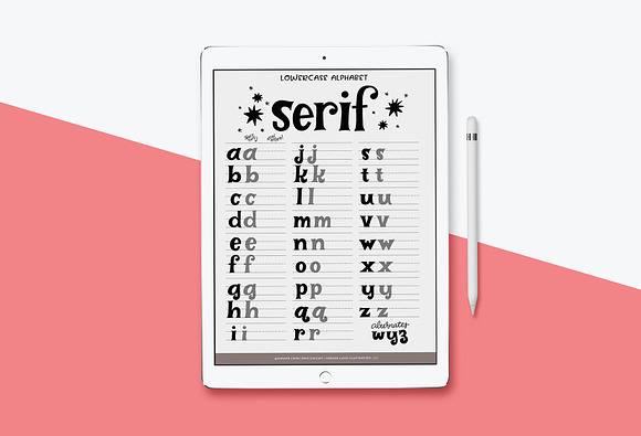 Serif Lettering Worksheet in Add-Ons - product preview 2