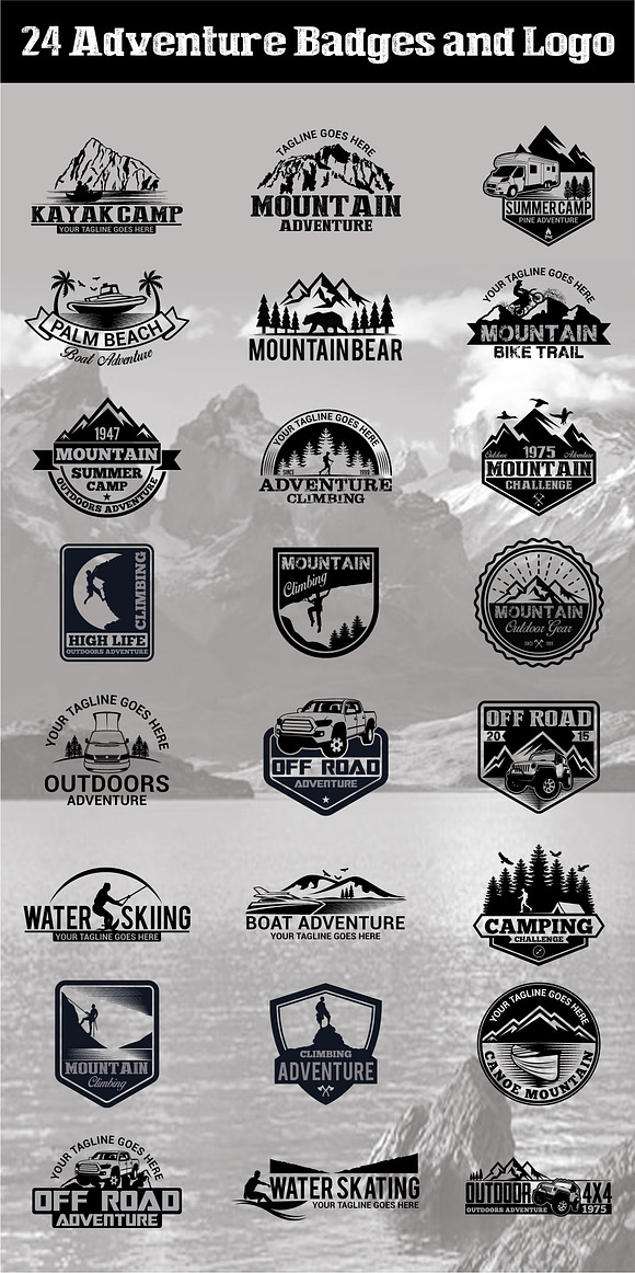 Adventure Badges in Logo Templates - product preview 1