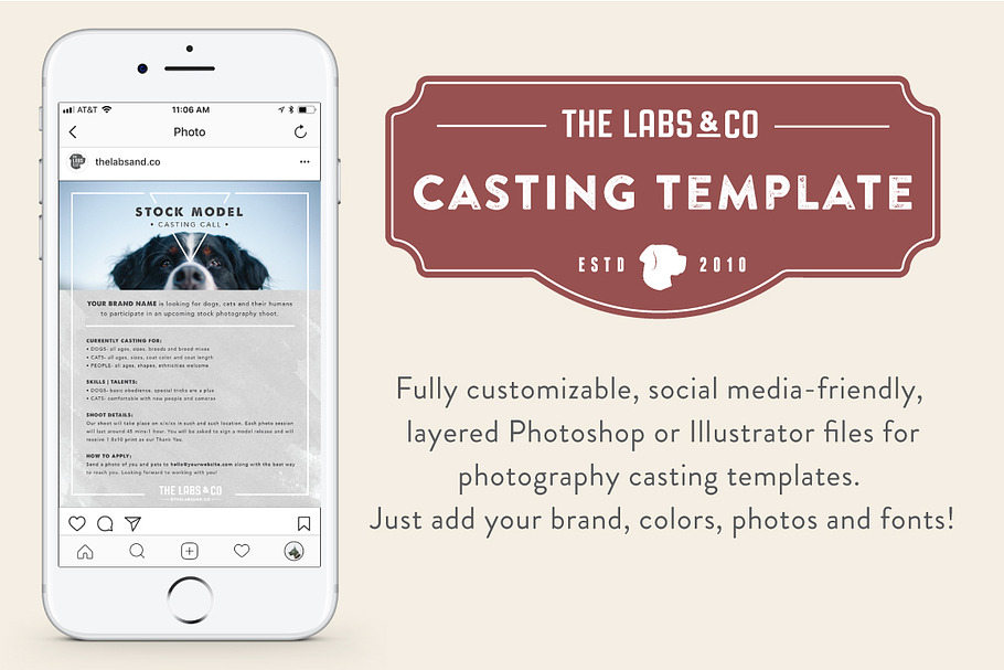Stock Photography Casting Template