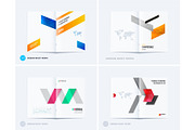 Abstract brochure design, modern annual report, centerfold cover, flyer in A4 with colourful arrows