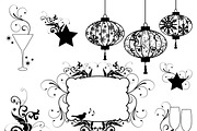 New Year Silhouettes Vectors/Clipart