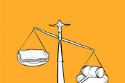 illustration of justice concept