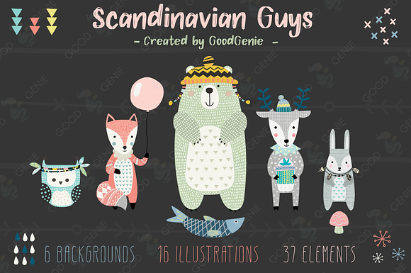 Scandinavian Guys. Graphic set in Illustrations - product preview 3