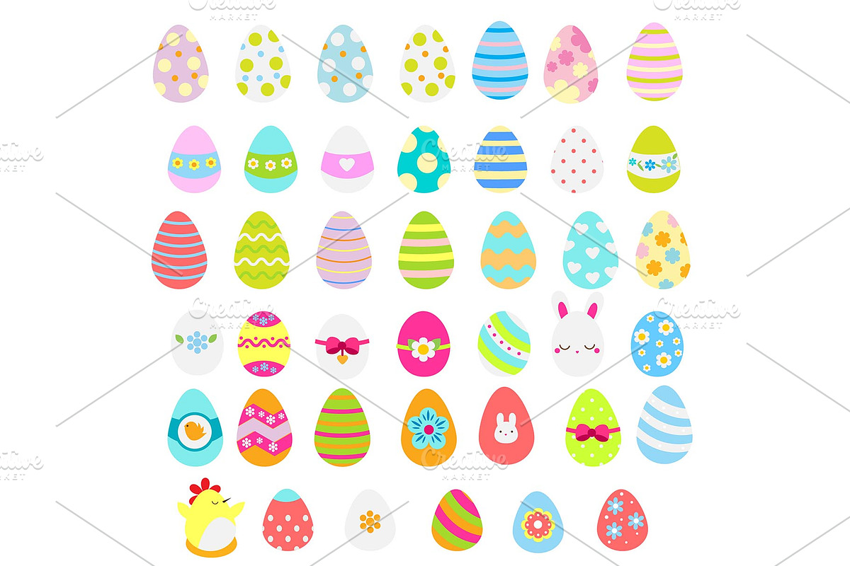 Easter eggs vector icons in Graphics - product preview 8