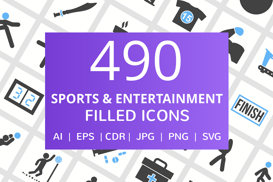 490 Entertainment Filled Icons in Icons - product preview 8