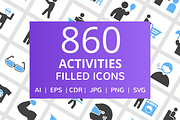 860 Activities Filled Icons