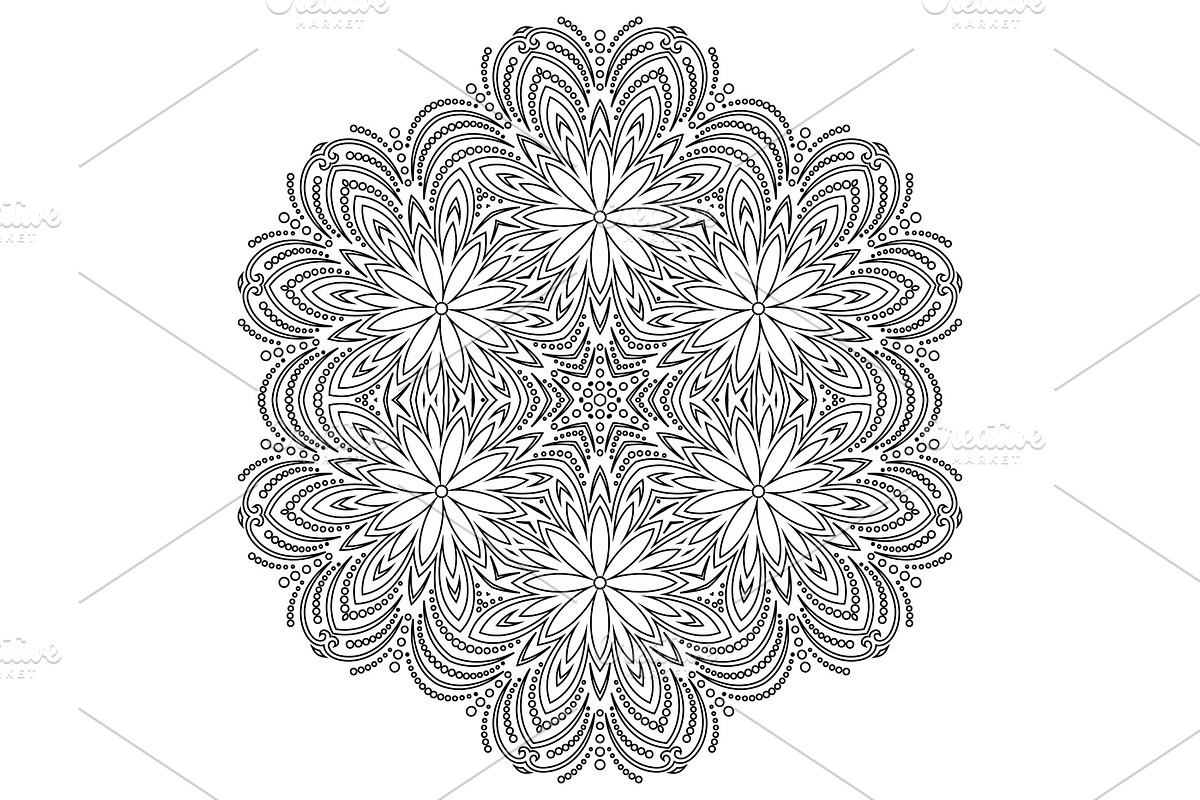 Pretty Vector Round Snowflake in Objects - product preview 8