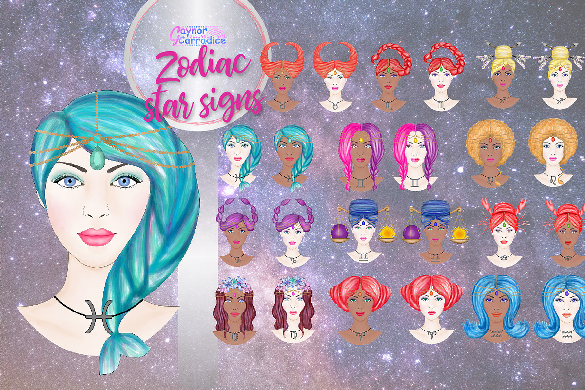 Zodiac star signs collection in Illustrations - product preview 8