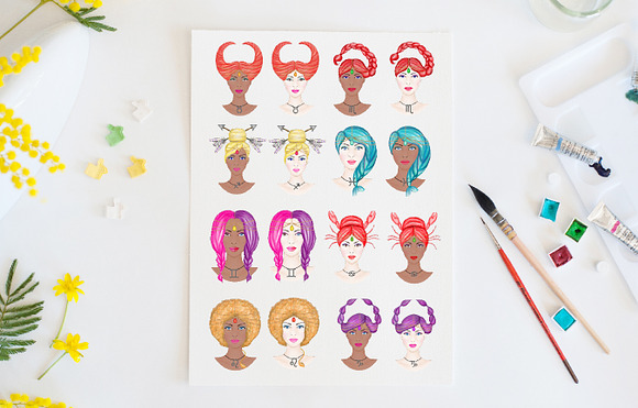 Zodiac star signs collection in Illustrations - product preview 1