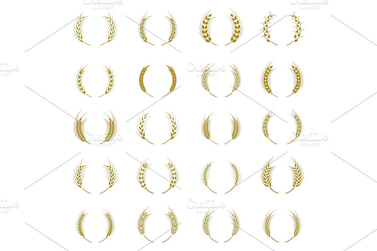 Gold laurel wreath in Illustrations - product preview 8