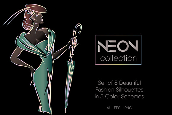 Beautiful Fashion Silhouettes  in Illustrations - product preview 5