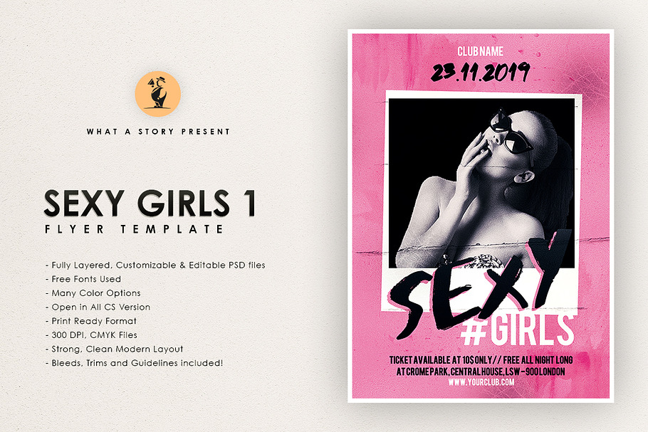 Sexy Girls 1 in Flyer Templates - product preview 8