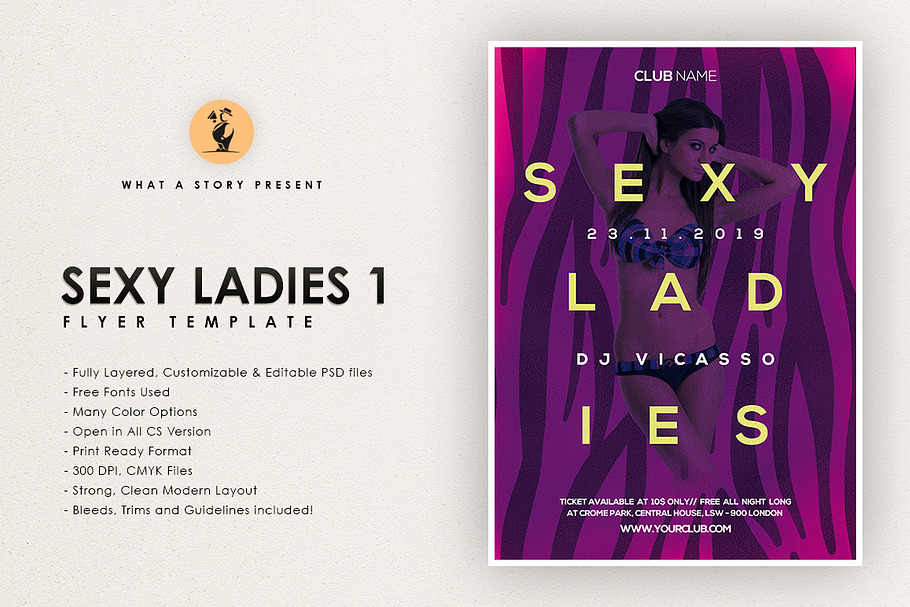 Sexy Ladies 1 in Flyer Templates - product preview 8