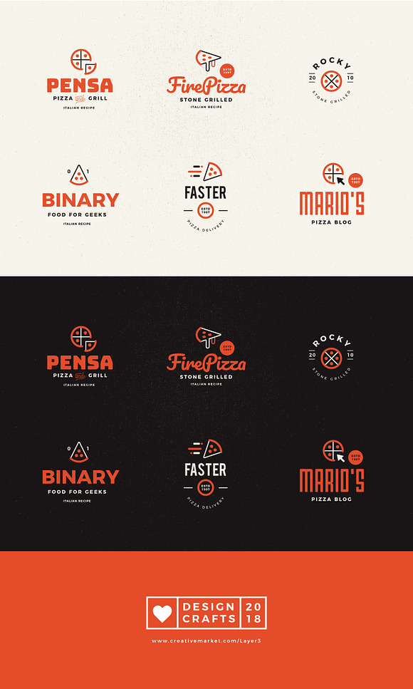 Pizza Logotypes and Badges in Logo Templates - product preview 1