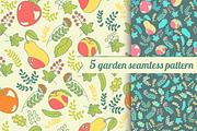 5 garden seamless patterns