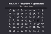 Medicine, Healthcare Thin Line Icons