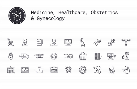 Medicine, Healthcare Thin Line Icons in Icons - product preview 1