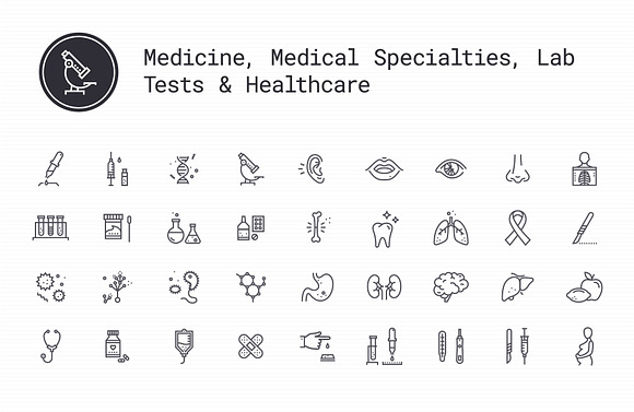 Medicine, Healthcare Thin Line Icons in Icons - product preview 2
