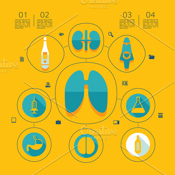 45 MEDICINE FLAT infographics in Presentation Templates - product preview 4