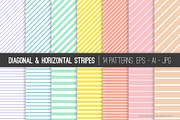 Vector Pastel Stripes Patterns
