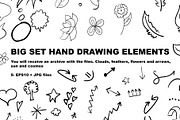 Big set of hand-drawing elements