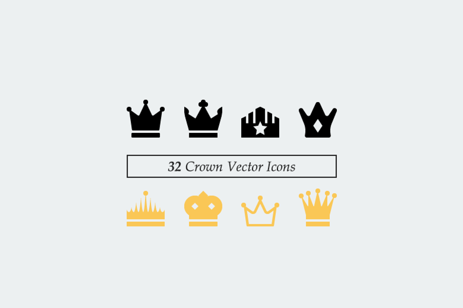 32 Vector Crown Icons
