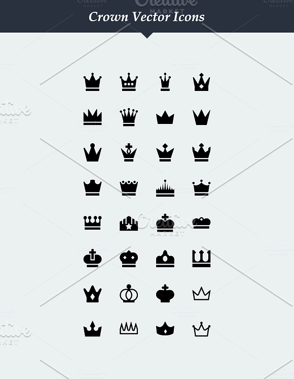 32 Vector Crown Icons in Modern Icons - product preview 1