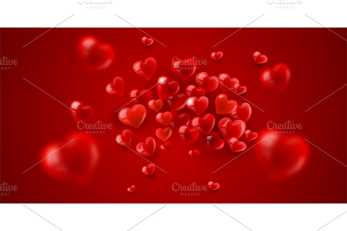 Love background with red hearts in Illustrations - product preview 8