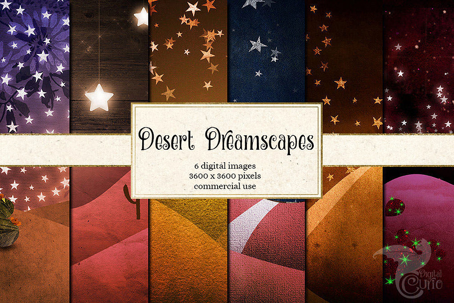 Desert Dreamscapes Digital Paper in Illustrations - product preview 8