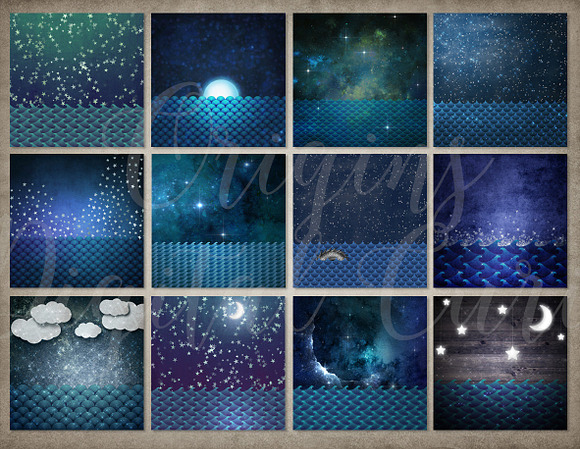 Ocean Dreams Backgrounds in Illustrations - product preview 1