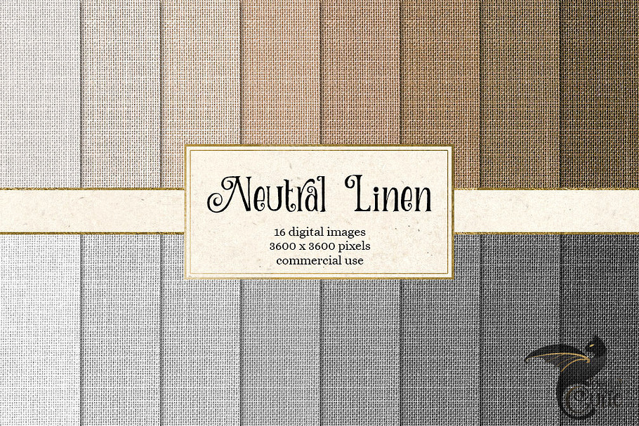 Neutral Linen Texture Digital Paper in Textures - product preview 8