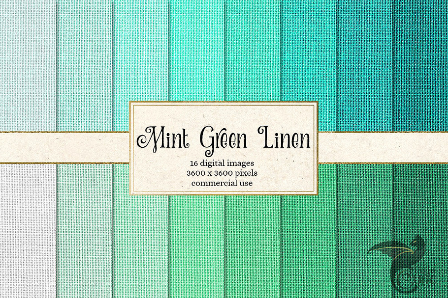 Mint Green Linen Textures