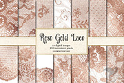 Rose Gold Lace Digital Paper