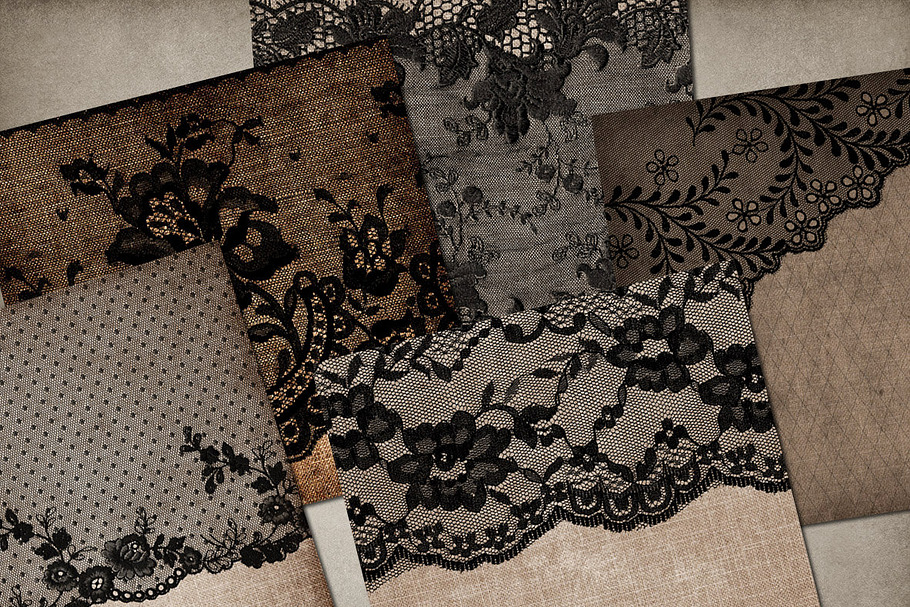 Aged Linen and Lace Digital Paper