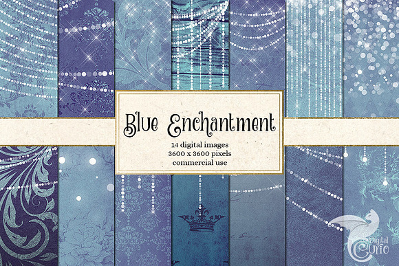 Enchanted Blue Backgrounds in Textures - product preview 3