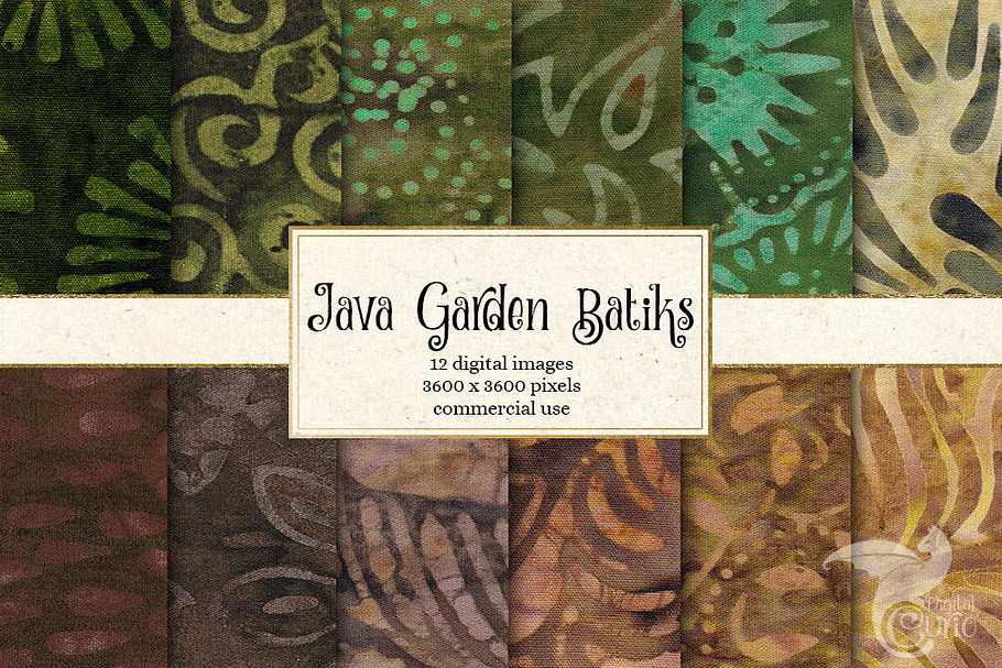 Java Garden Batik Digital Paper in Textures - product preview 8