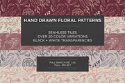 Hand Drawn Floral Pattern Set