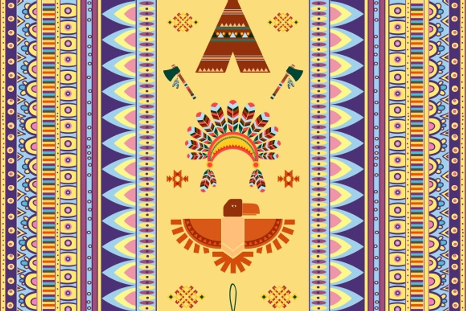 Vector vintage tribal ethnic pattern in Patterns - product preview 8