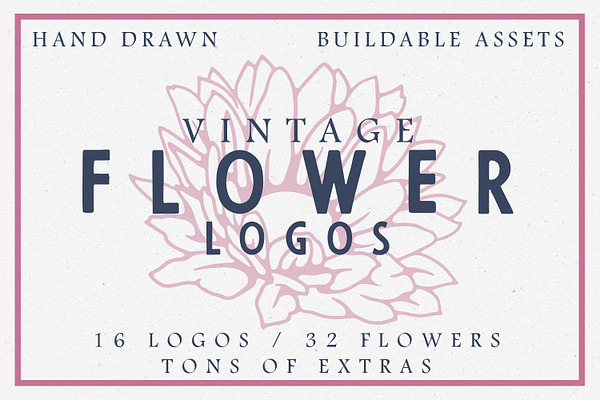 Vintage Flower Logos + extras