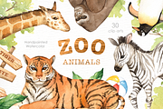 Zoo Animals Watercolor clipart