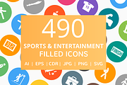 490 Entertainment Filled Round Icons