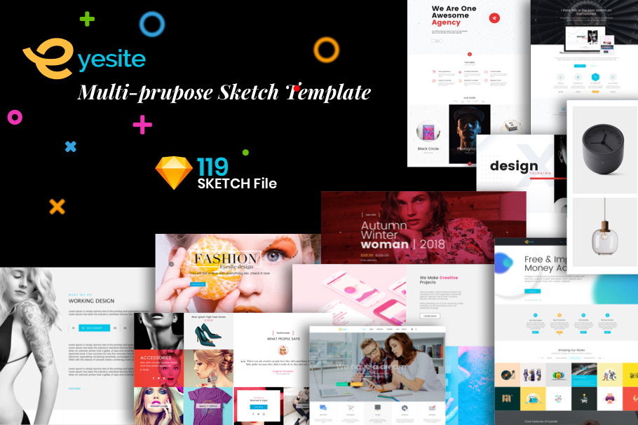 Multi-Prupose Sketch Template UI Kit in UI Kits and Libraries - product preview 8