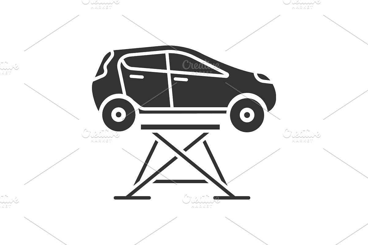 Car lift glyph icon in Graphics - product preview 8
