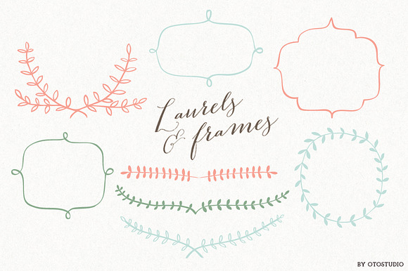 Laurels & Frames Clip art in Illustrations - product preview 1