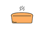 Brick bread loaf color icon