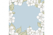 Blooming sakura rectangle frame.