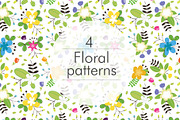 Floral seamless pattern 4 colors