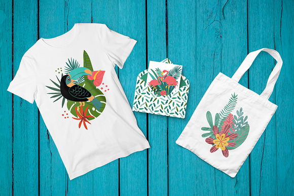 Tropical Clip Art & Patterns Set in Illustrations - product preview 6